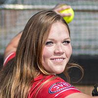 Alexis Hill poses for photo on Softball field